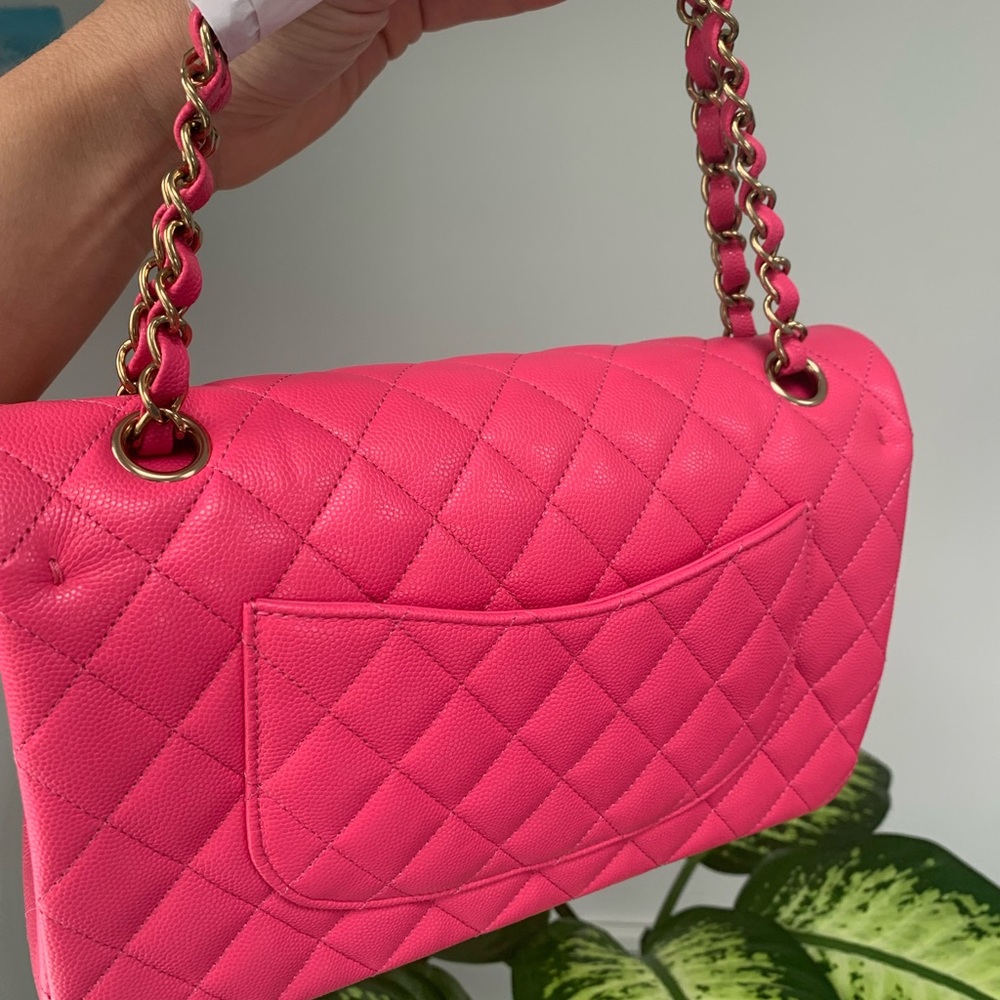 CHANEL Medium Classic Double Flap Bag Pink NK289 Caviar LGHW 22K New /r… - Picture 6 of 15